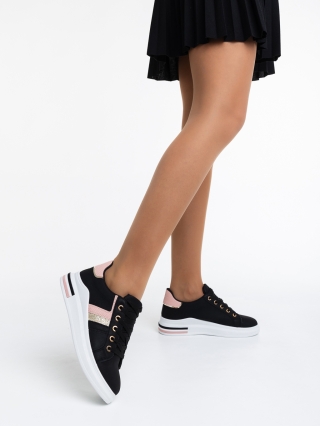 Női sportcipő, Sebrina fekete, női sport cipő, ökológiai bőrből - Kalapod.hu