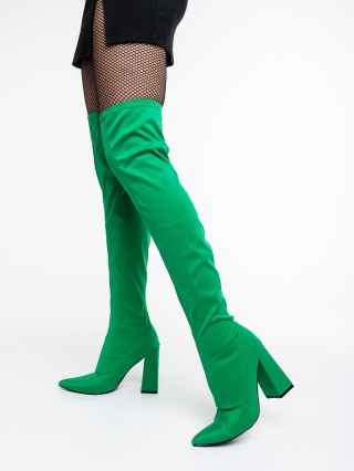 Női csizma, Serita zöld női csizma textil anyagból - Kalapod.hu