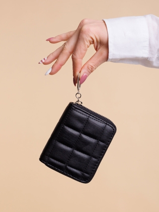 Női pénztárca, Tomasa fekete női pénztárca, műbőrből készült - Kalapod.hu