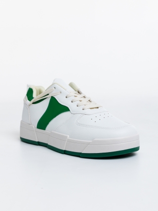 Férfi sportcipő, Verdell fehér és zöld férfi sport cipő ökológiai bőrből - Kalapod.hu