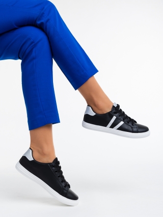 Virva fekete női sport cipő ökológiai bőrből - Kalapod.hu