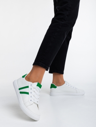 Virva fehér és zöld női sport cipő ökológiai bőrből - Kalapod.hu