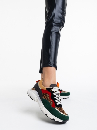 Női sportcipő, Doireann leopárd mintás, női sport cipő, textil anyagból - Kalapod.hu
