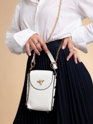 Női táskák, Mererid fehér, női, ökológiai bőr táska - Kalapod.hu