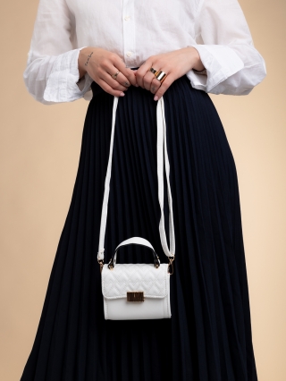Női táskák, Saffira fehér, női, ökológiai bőr táska - Kalapod.hu