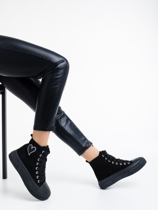 Női tornacipő, Elva fekete női tornacipő textil anyagból - Kalapod.hu