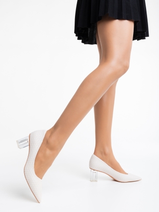 LAST SIZE, Novyanna fehér, női magassarkú cipő, ökológiai bőrből - Kalapod.hu