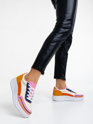 Jenessa narancssárga, női sport cipő,  textil anyagból - Kalapod.hu