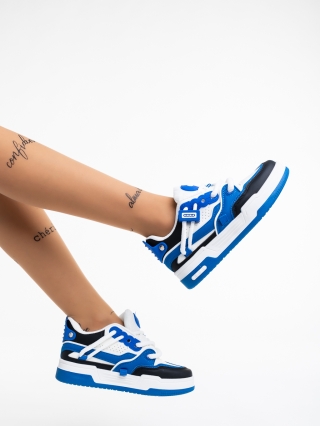 Női sportcipő, Cammie fehér és kék női sport cipő ökológiai bőrből - Kalapod.hu
