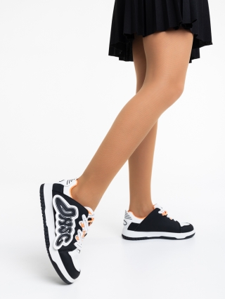Azurine fekete fehér női sport cipő ökológiai bőrből - Kalapod.hu