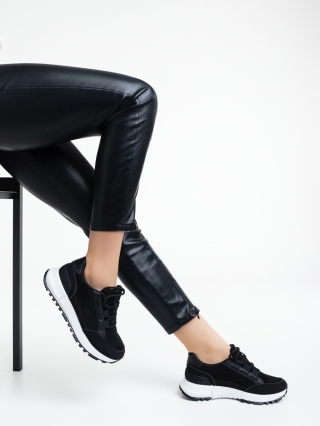 Női sportcipő, Jorja fekete női sport cipő textil anyagból - Kalapod.hu