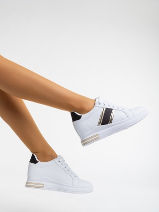 Női sportcipő, Kendis fehér női sport cipő ökológiai bőrből - Kalapod.hu