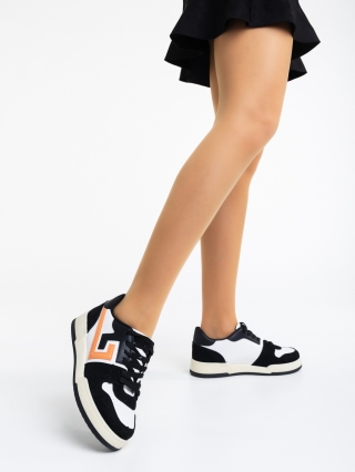 Női sportcipő, Ralphina fehér és fekete női sport cipő ökológiai bőrből - Kalapod.hu