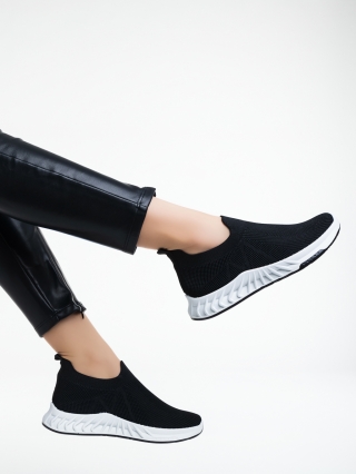 Női sportcipő, Lalisa fekete női sport cipő textil anyagból - Kalapod.hu