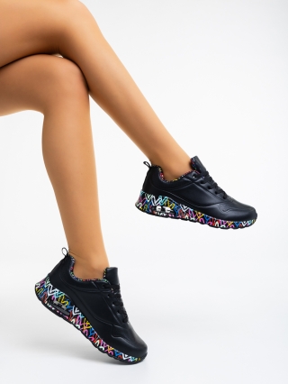 Női sportcipő, Tytti fekete női sport cipő ökológiai bőrből - Kalapod.hu
