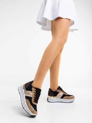 Loraina barna és fekete női sport cipő textil anyagból - Kalapod.hu