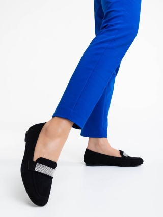 Női mokaszin, Ibbie fekete női félcipő textil anyagból - Kalapod.hu