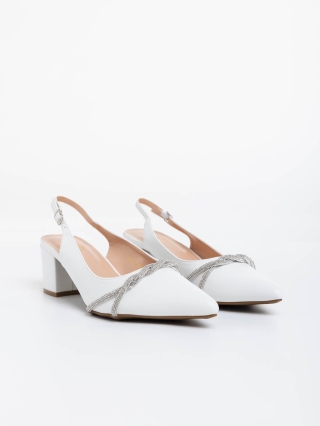 Női cipő, Minetta fehér női magassarkú cipő ökológiai bőrből - Kalapod.hu
