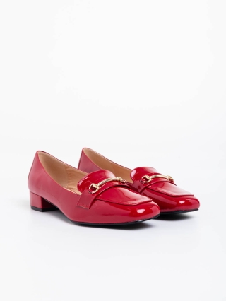 Női cipő, Shantay piros női magassarkú cipő lakkozott ökológiai bőrből - Kalapod.hu