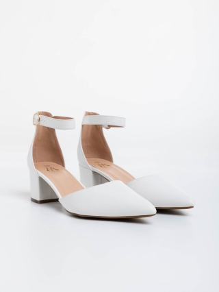 Női cipő, Armelle fehér női magassarkú cipő ökológiai bőrből - Kalapod.hu