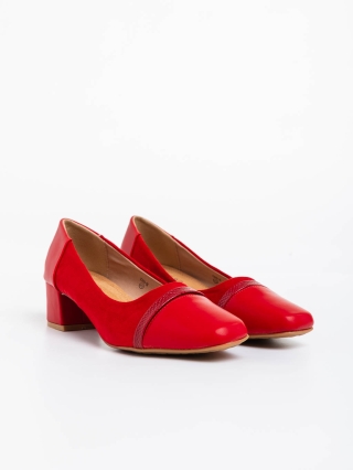 Női cipő, Cherilyn piros női magassarkú cipő ökológiai bőrből - Kalapod.hu