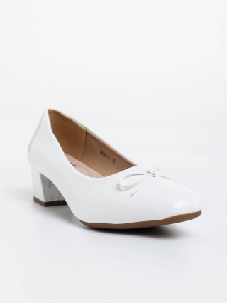 Big size, Natacha fehér női magassarkú cipő lakkozott ökológiai bőrből - Kalapod.hu