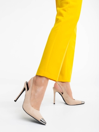 Modesty khaki női magassarkú cipő textil anyagból - Kalapod.hu