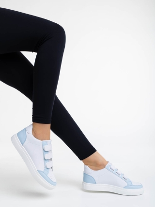 LEÁRAZÁS, Chenelle fehér és kék női sport cipő ökológiai bőrből - Kalapod.hu