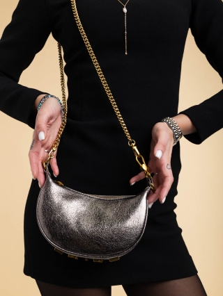 Női táskák, Aine ezüstszínű női táska ökológiai bőrből - Kalapod.hu
