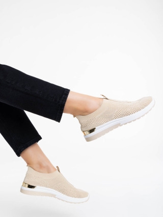 Razia világos bézs női sport cipő textil anyagból - Kalapod.hu