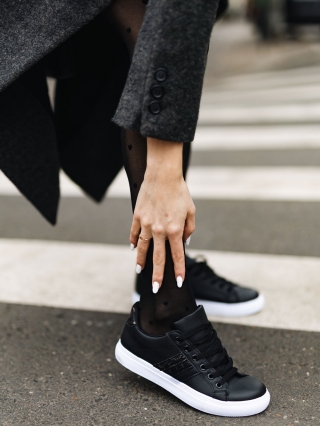 Lucetta fekete női sport cipő ökológiai bőrből - Kalapod.hu