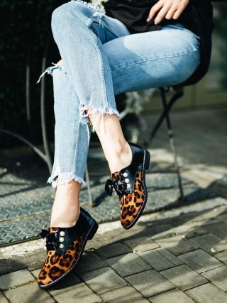 Női cipő, Sarai leopárd női cipő, műbőrből és textil anyagból készült - Kalapod.hu