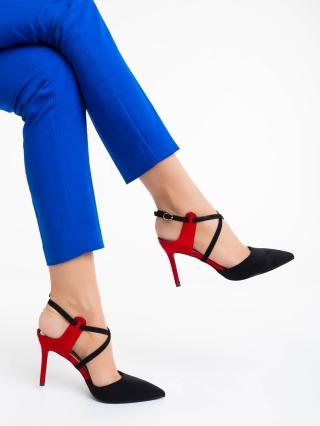 Női cipő, Saleena fekete női magassarkú cipő textil anyagból - Kalapod.hu