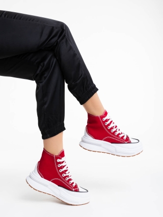 Női tornacipő, Dibora piros női tornacipő textil anyagból - Kalapod.hu