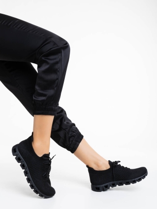 Női sportcipő, Romeesa fekete női sportcipő textil anyagból - Kalapod.hu
