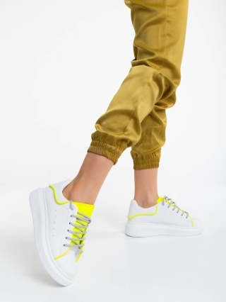 Brinda fehér és sárga női sportcipő ökológiai bőrből - Kalapod.hu