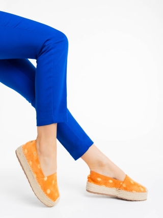 Női espadrilles, Oana narancssárga női espadrille textil anyagból - Kalapod.hu