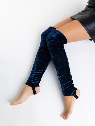  Női zokni és harisnya, Clodete kék női lábszárvédő textil anyagból - Kalapod.hu