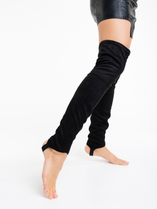  Női zokni és harisnya, Katelin fekete női lábszárvédő textil anyagból - Kalapod.hu
