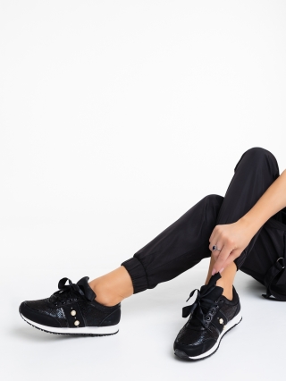 Női sportcipő, Amity fekete női sportcipő textil anyagból - Kalapod.hu