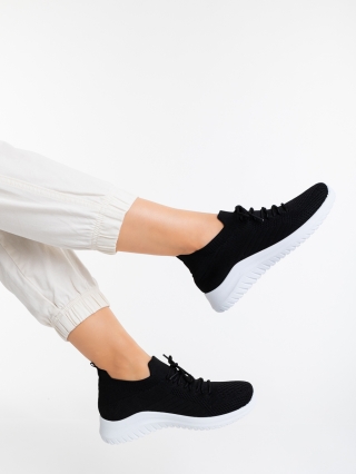 Hot Summer Sale - Kedvezmények Therese fekete fehér női sportcipő textil anyagból Promóció
