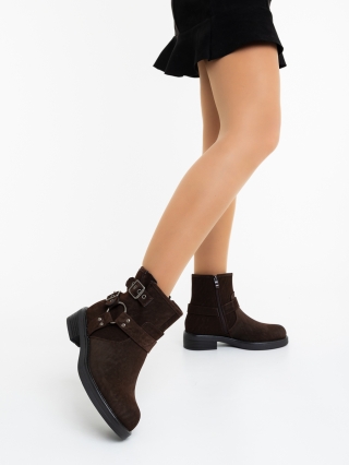 Női bakancs, Sherida barna női bakancs textil anyagból - Kalapod.hu