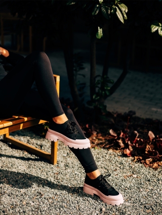 LAST SIZE, Colette fekete és rózsaszín, textil anyagból készült női tornacipő - Kalapod.hu