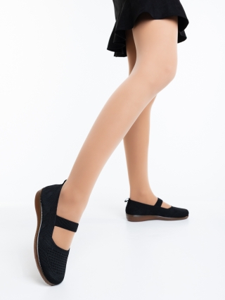 Női balerina, Kanara fekete női balerina textil anyagból - Kalapod.hu