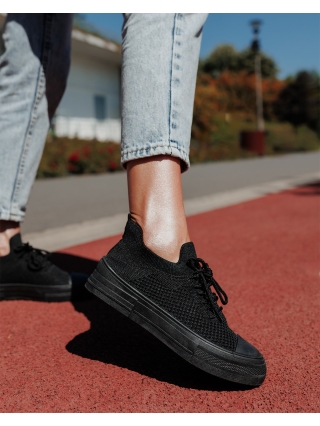 25% Discount, Elexia fekete női tornacipő, textil anyagból készült - Kalapod.hu