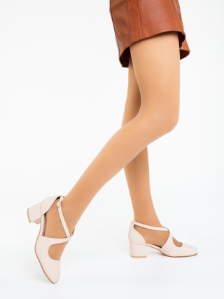 Női cipő, Vastag sarkú cipő Sirena Világos Bézs - Kalapod.hu