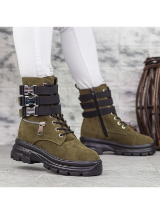 NŐI LÁBBELIK, Női bakancs Nuera Olivazöld-Fekete - Kalapod.hu