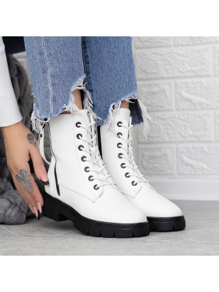 Női bakancs, Női bakancs Gisella Fehér-Fekete - Kalapod.hu