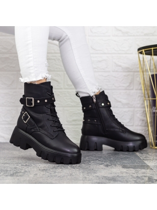 Női bakancs, Női platform bakancs Mihera Fekete - Kalapod.hu