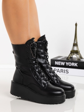 NŐI LÁBBELIK, Női platform bakancs Mariko Fekete - Kalapod.hu